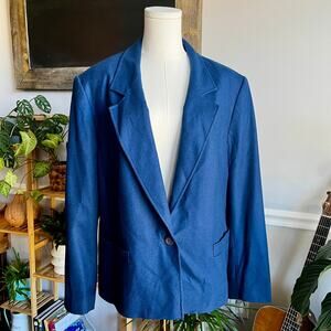 Vintage 80s Pendleton Navy Blue Wool Blazer Size XL